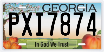GA license plate PXI7874