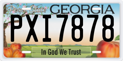 GA license plate PXI7878