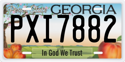 GA license plate PXI7882