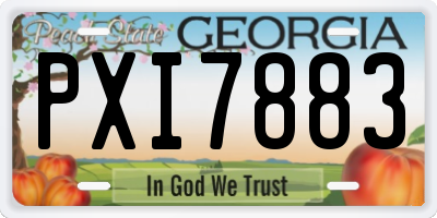 GA license plate PXI7883
