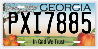 GA license plate PXI7885