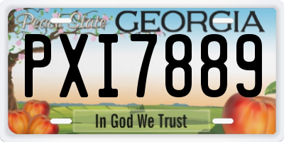 GA license plate PXI7889