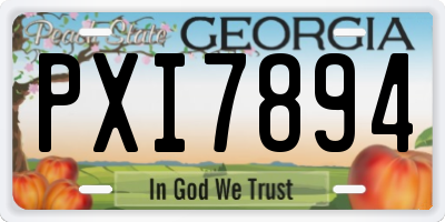 GA license plate PXI7894