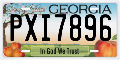 GA license plate PXI7896