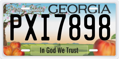 GA license plate PXI7898