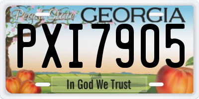 GA license plate PXI7905
