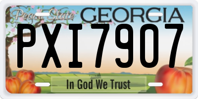 GA license plate PXI7907