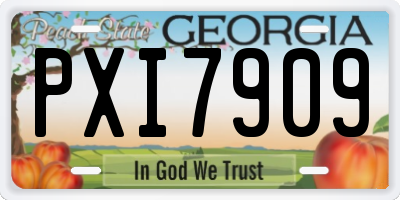 GA license plate PXI7909
