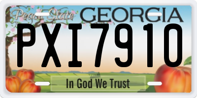 GA license plate PXI7910