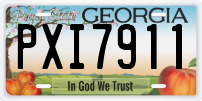 GA license plate PXI7911