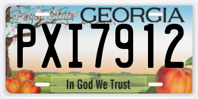 GA license plate PXI7912