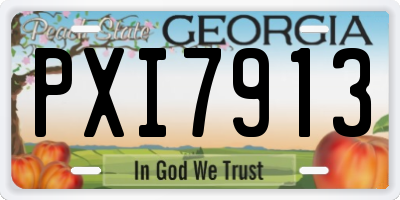 GA license plate PXI7913