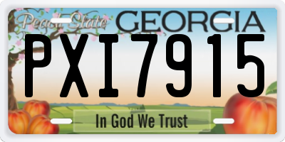 GA license plate PXI7915