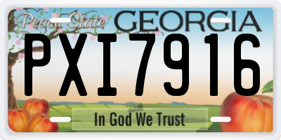 GA license plate PXI7916