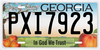 GA license plate PXI7923