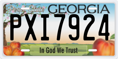 GA license plate PXI7924
