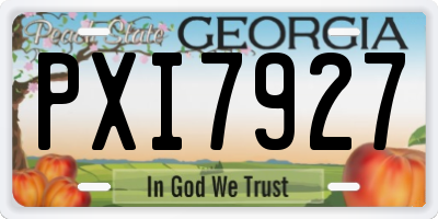 GA license plate PXI7927