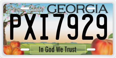 GA license plate PXI7929
