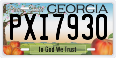 GA license plate PXI7930