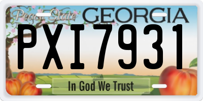 GA license plate PXI7931