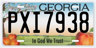 GA license plate PXI7938