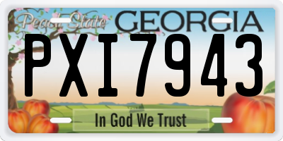 GA license plate PXI7943