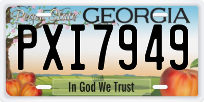GA license plate PXI7949