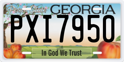 GA license plate PXI7950