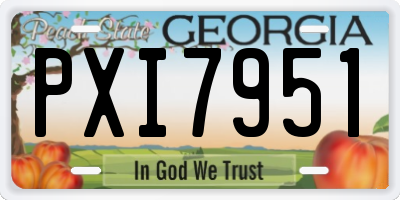 GA license plate PXI7951