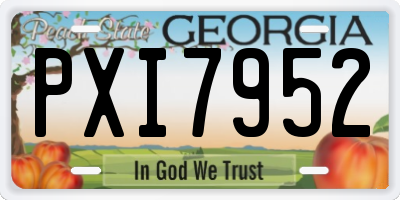 GA license plate PXI7952