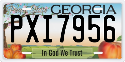 GA license plate PXI7956
