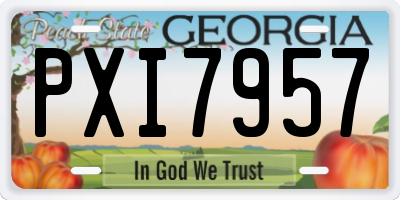 GA license plate PXI7957