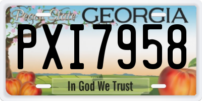 GA license plate PXI7958