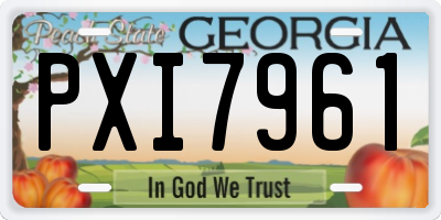 GA license plate PXI7961