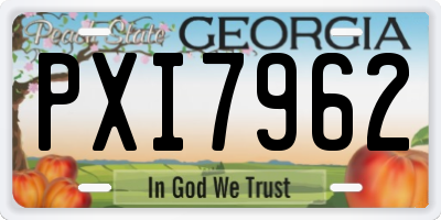 GA license plate PXI7962
