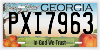 GA license plate PXI7963