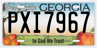 GA license plate PXI7967