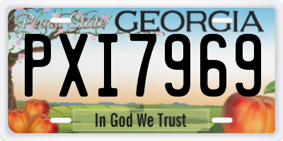 GA license plate PXI7969