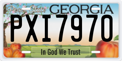 GA license plate PXI7970