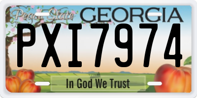 GA license plate PXI7974