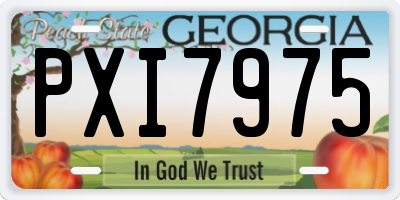 GA license plate PXI7975