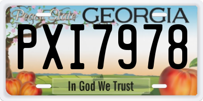 GA license plate PXI7978