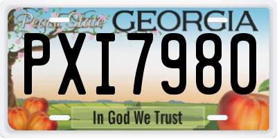 GA license plate PXI7980
