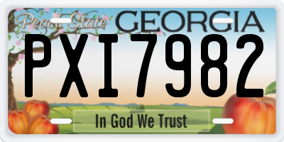 GA license plate PXI7982