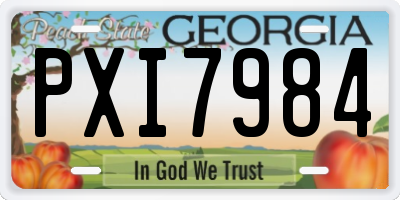 GA license plate PXI7984