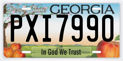 GA license plate PXI7990