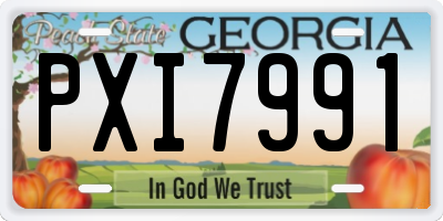 GA license plate PXI7991