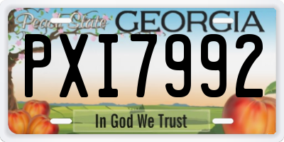GA license plate PXI7992