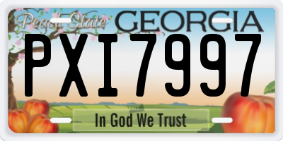 GA license plate PXI7997