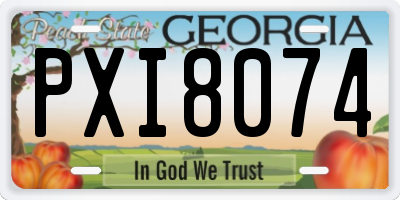 GA license plate PXI8074